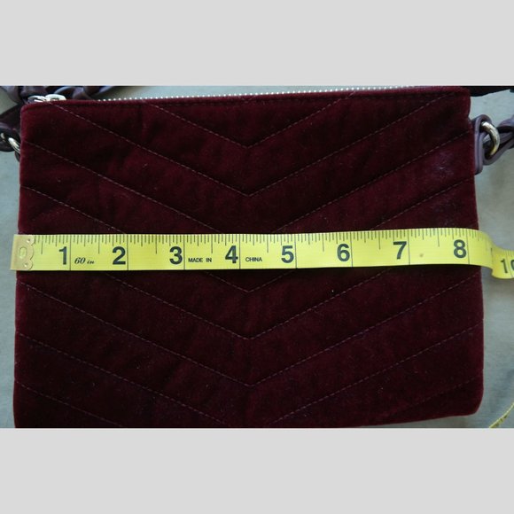 Red Wine Velvet/Microsuede Purse - Picture 8 of 11